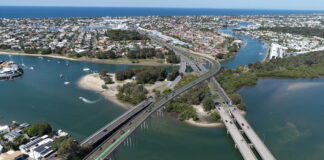 An impression of the Mooloolah River Interchange Upgrade.