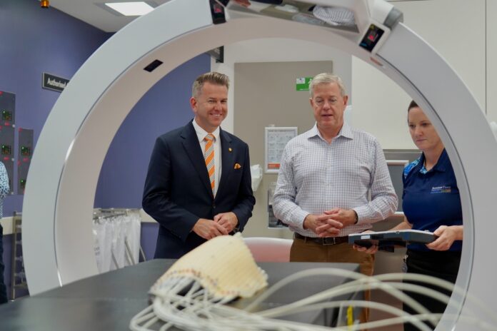 Government and health officials with the new cancer treatment facilities at Sunshine Coast University Hospital.