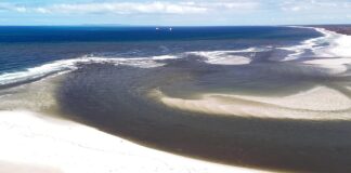 The main tidal breakthrough in Bribie Island.