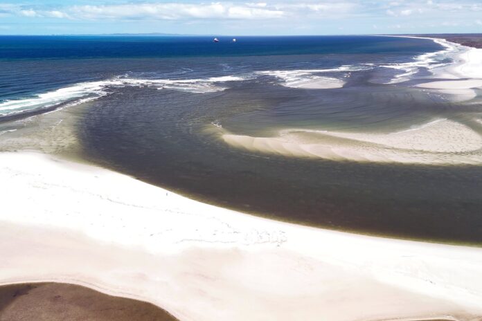 The main tidal breakthrough in Bribie Island.