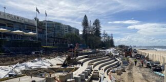 The section of seawall in front of the surf club. Picture: Steele Taylor.