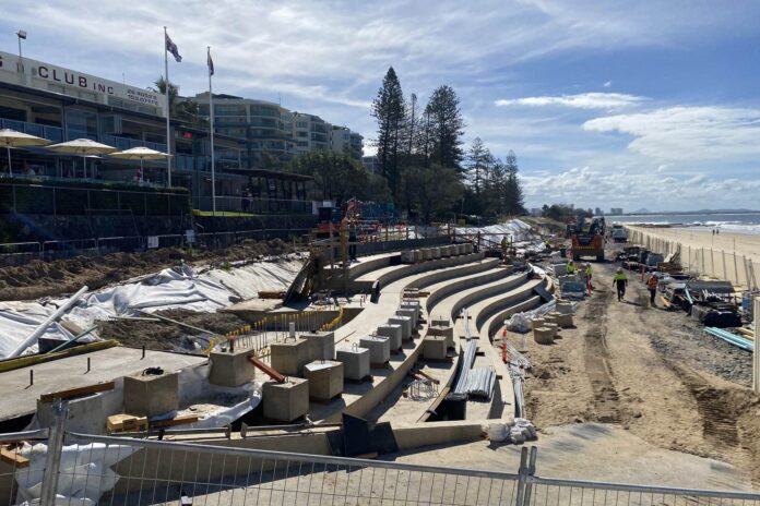 The section of seawall in front of the surf club. Picture: Steele Taylor.