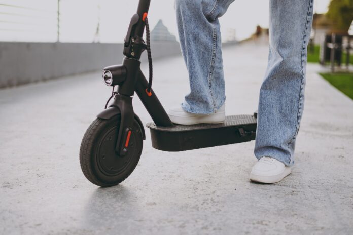 A e-scooter.