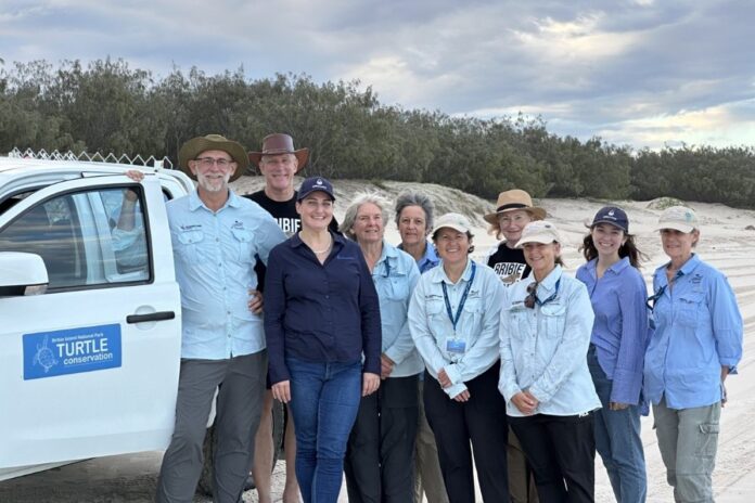 BIEPA and Unitywater crew monitor turtle nests.