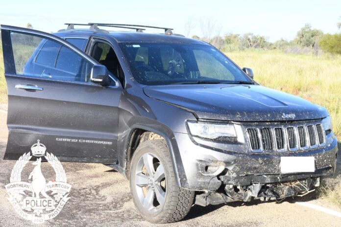 A police photo of the Jeep Cherokee near the Northern Territory's Tennant Creek.