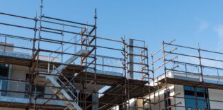 Construction of an apartment block.