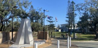 The existing Anzac memorial at Kawana Waters. Picture: Steele Taylor.