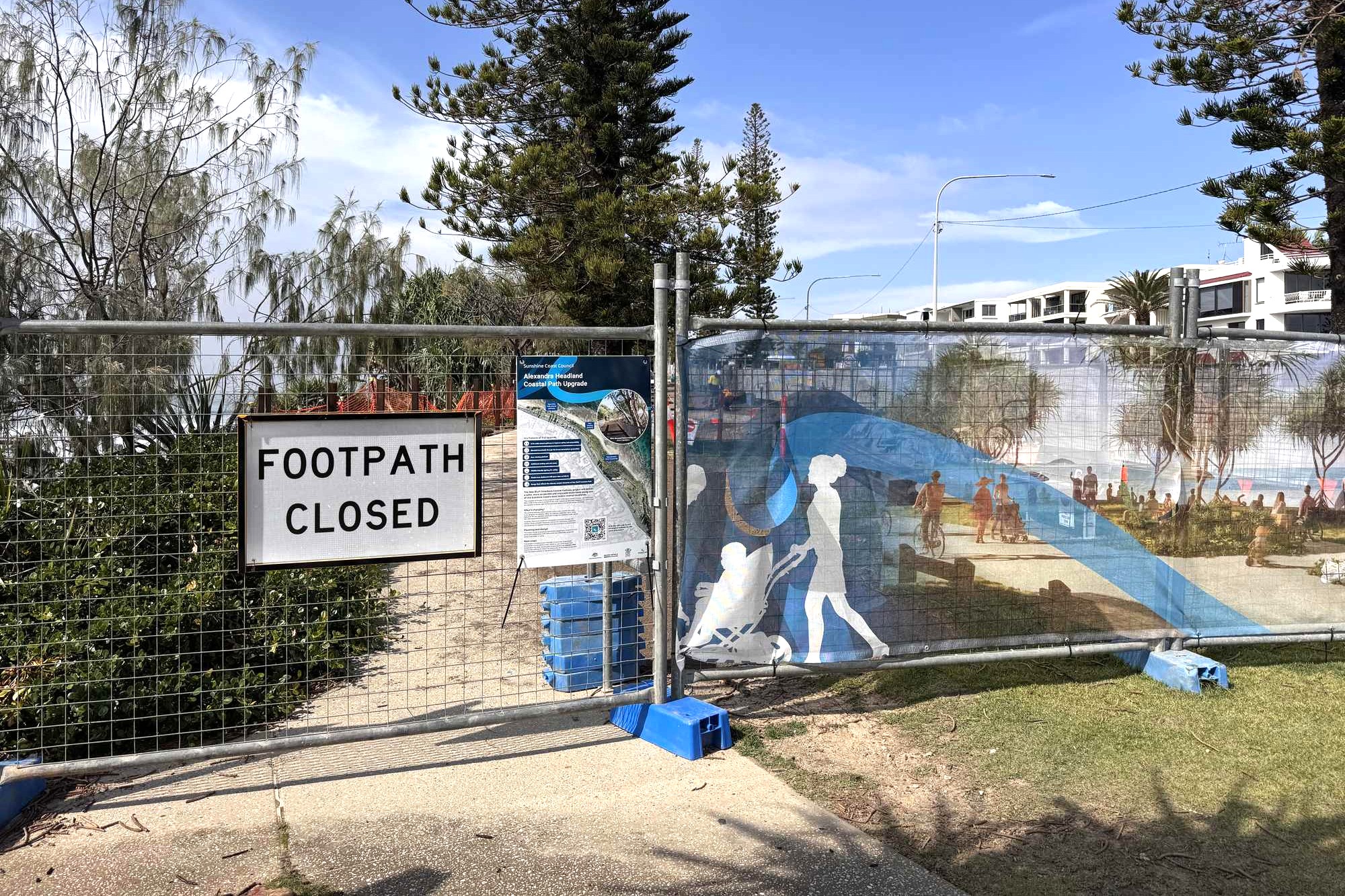 The section of Alexandra Headland that is being revamped.