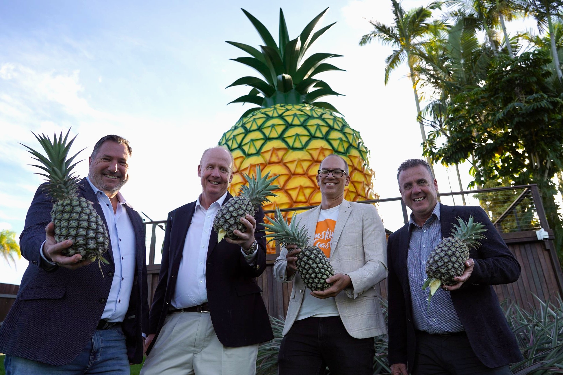 MP Marty Hunt, Minister Andrew Powell, Big Pineapple owner Peter Kendall and Visit Sunshine Coast CEO Matt Stoeckel.