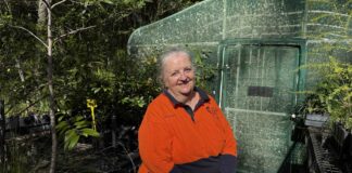 Volunteer Debra at Maroochy Regional Bushland Botanic Garden.