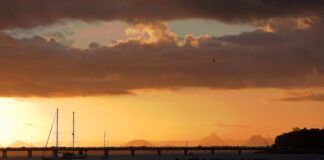 Photo of the day Sandy Gillis took this photo from Bribie Island looking towards the Glass House Mountains at sunset