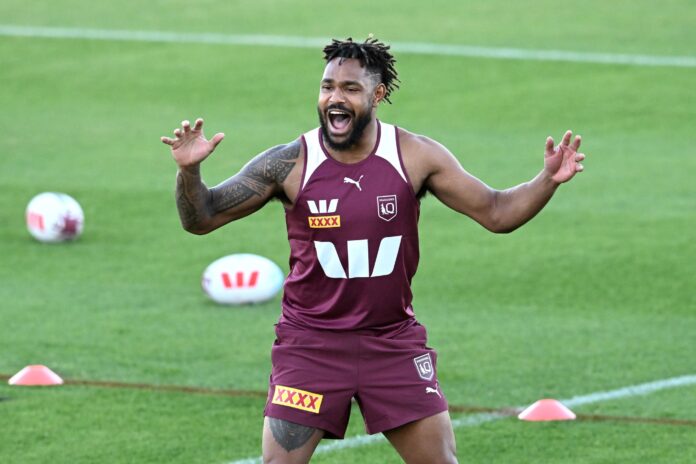 Queensland star Hamiso Tabuai-Fidow at Sunshine Coast Stadium.