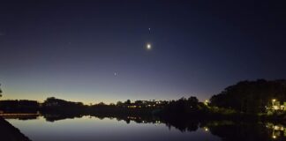 Photo of the day taken by Nick Collins of the heavenly twins in the western sky as seen from Sunshine Cove