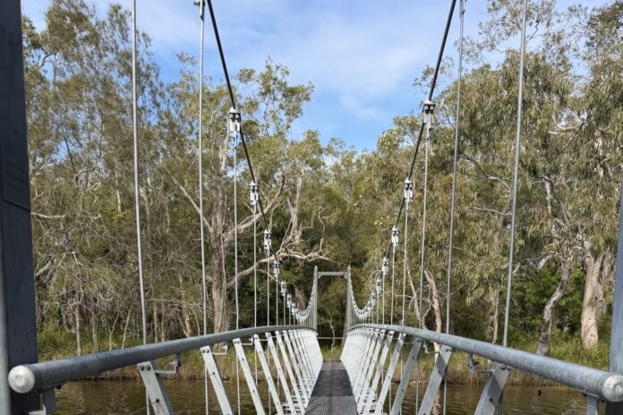 Photographer Ruth Fiechtner took this photo of a swing bridge at Lake Weyba