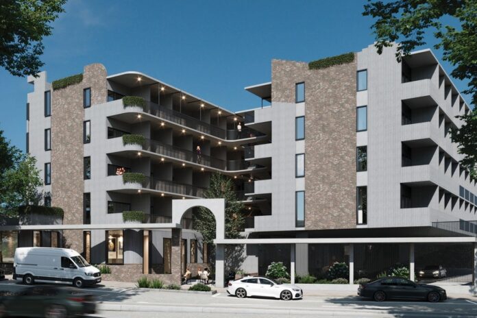 An artist impression of the proposal as viewed from the corner of Bury and Currie streets. Picture: ARM Property Investment Group.