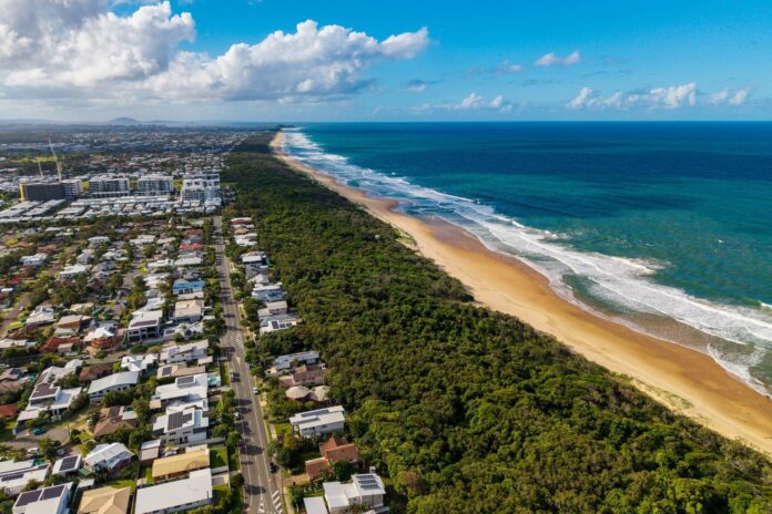 Homes by the beach on the Sunshine Coast.