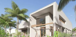 A rendered image of the proposed Coolum Village shopping precinct.