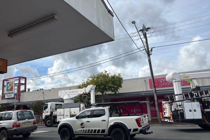 Energex crews are still on the scene assessing repairs. Picture: Adobo Corner/Facebook.