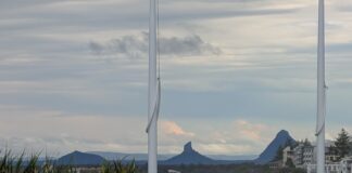 Deb Fraser took this photo of the Glass House Mountains from Caloundra Headland Memorial Walkway