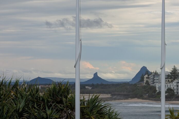 Deb Fraser took this photo of the Glass House Mountains from Caloundra Headland Memorial Walkway