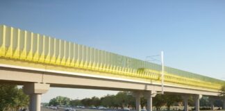 An artist's impression of a Bruce Highway rail overpass.