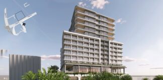 An impression of the Crowne Plaza hotel with the 14th floor.