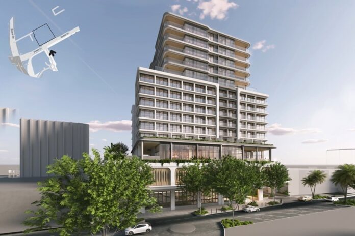 An impression of the Crowne Plaza hotel with the 14th floor.