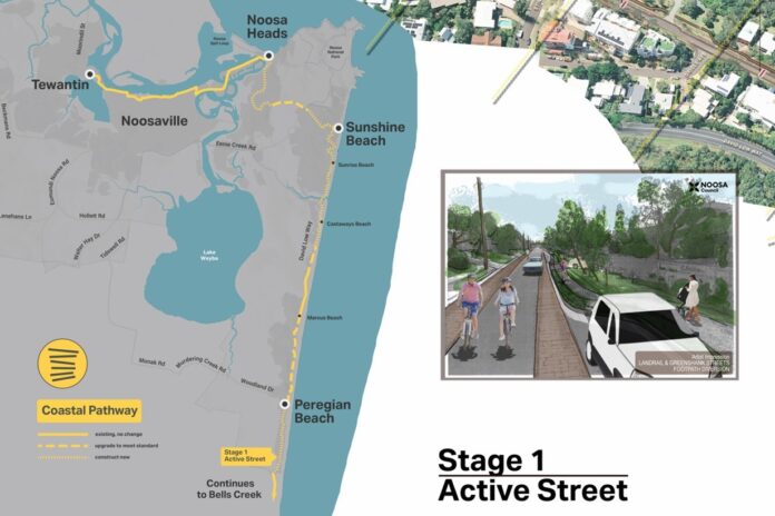 Noosa Council's plans to transform Lorikeet Drive into an 800m Active Street section.