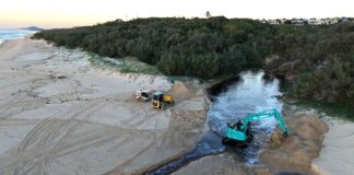 Realignment work at Burgess Creek.