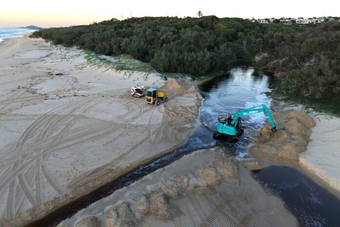 Realignment work at Burgess Creek.