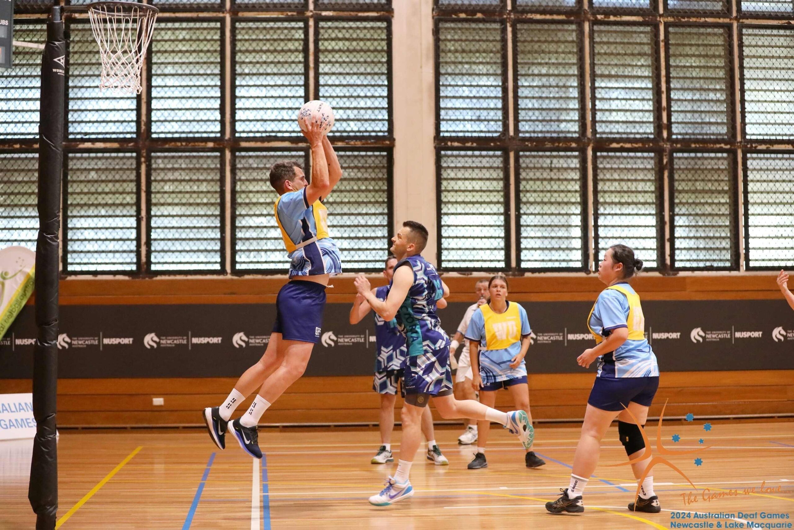 Basketball players competing in the 2024 Australian Deaf Games.