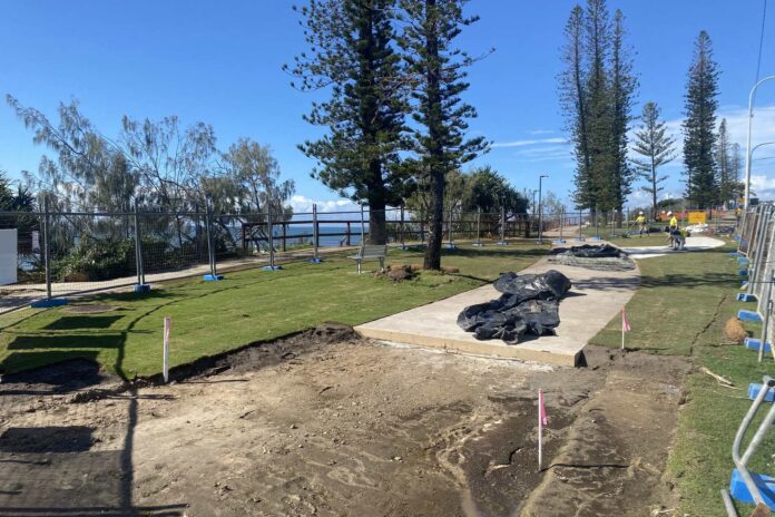 A long stretch of pathway at Alexandra Headland is being upgraded. Picture: Steele Taylor.