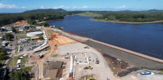 The Lake Macdonald site after the old wall was demolished.