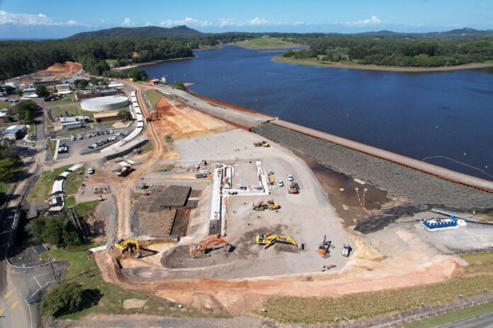 The Lake Macdonald site after the old wall was demolished.