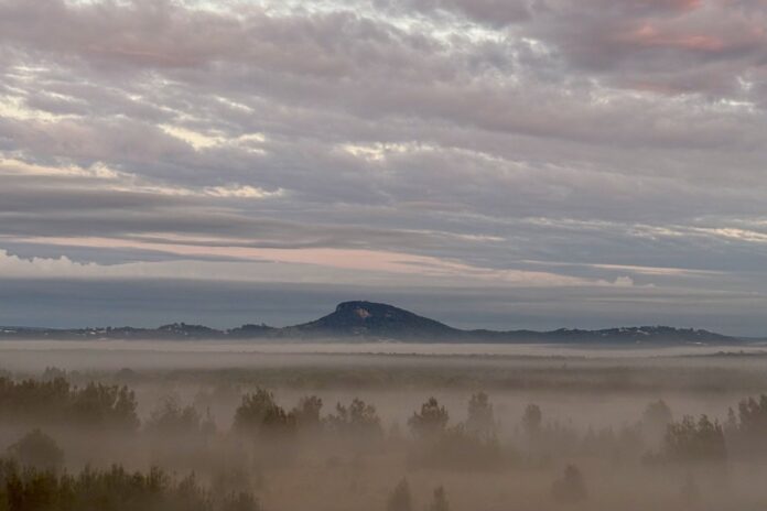 Photographer Prue Henschke took this photo from Coolum facing west towards Mount Ninderry