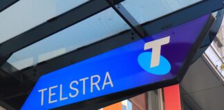 A Telstra sign.