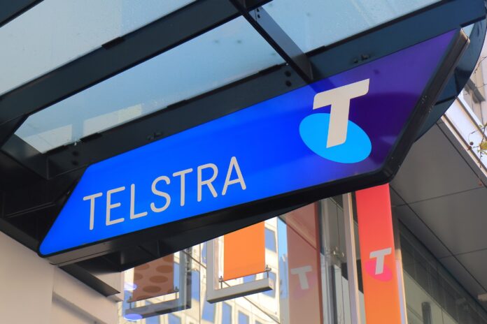 A Telstra sign.
