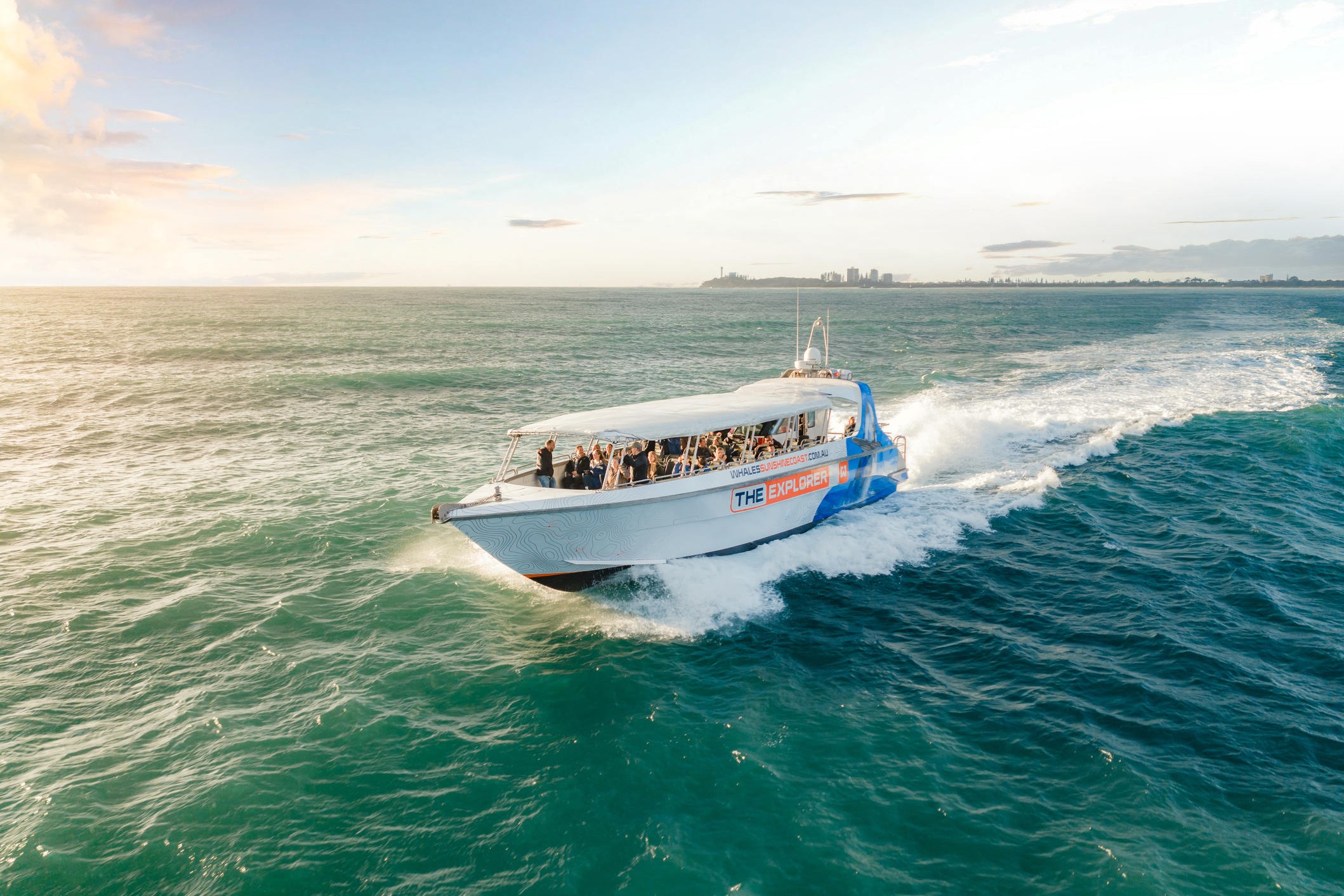 The Explorer vessel off the coast of Mooloolaba.