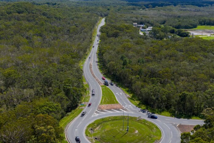 Eumundi-Noosa Road, looking north towards Noosa.