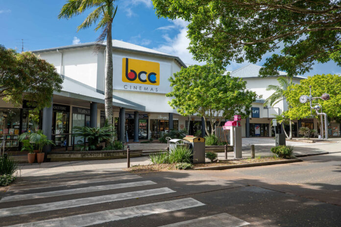 The cinema complex along a main road at Noosa.