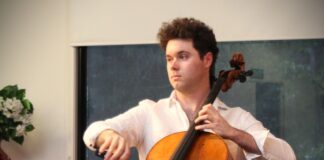 Sam Lucas playing a circa 1720 Nicolo Gagliano cello. Picture: Richard Bruinsma.