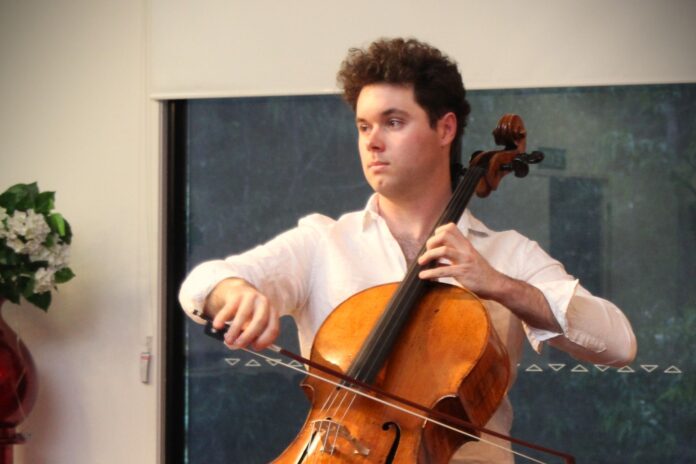 Sam Lucas playing a circa 1720 Nicolo Gagliano cello. Picture: Richard Bruinsma.
