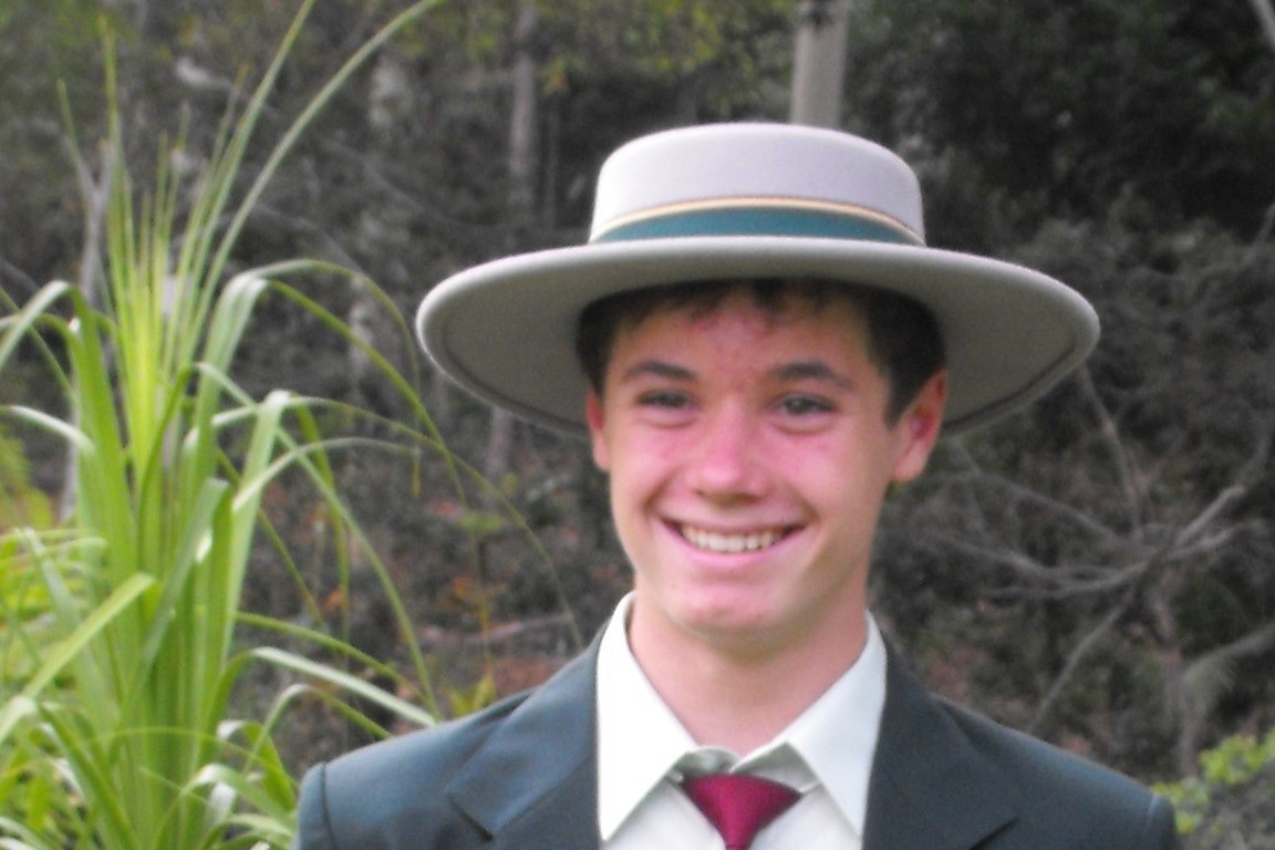 Sam Lucas in his Nambour Christian College student days.