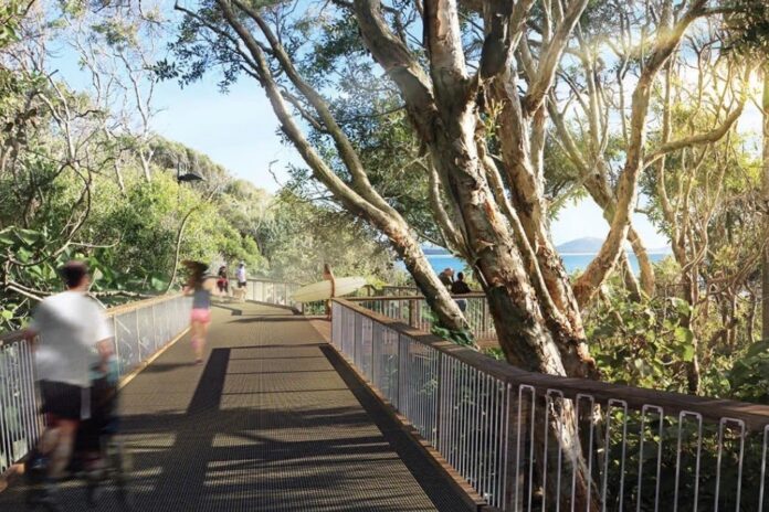 An impression of the boardwalk for Alexandra Headland.