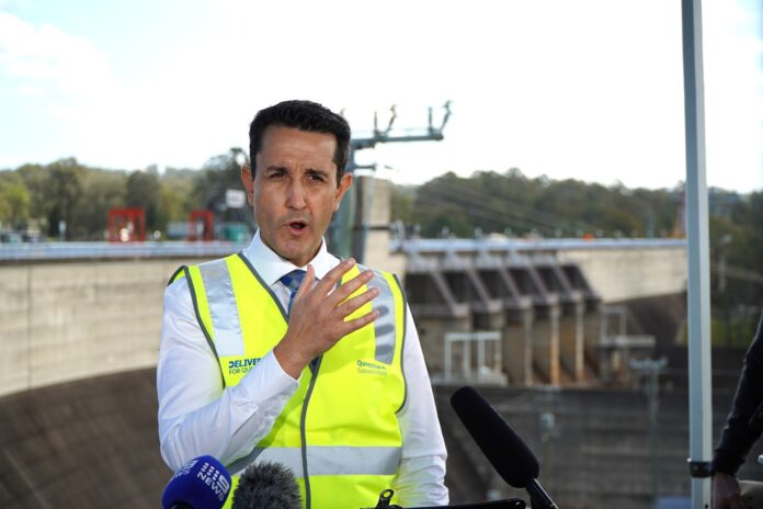 Premier David Crisafulli at North Pine Dam.