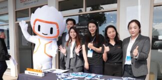 Sungrow representatives in front of the new centre.