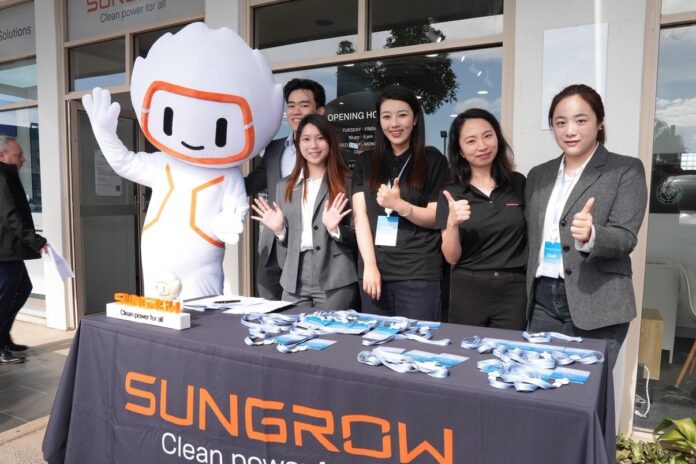 Sungrow representatives in front of the new centre.