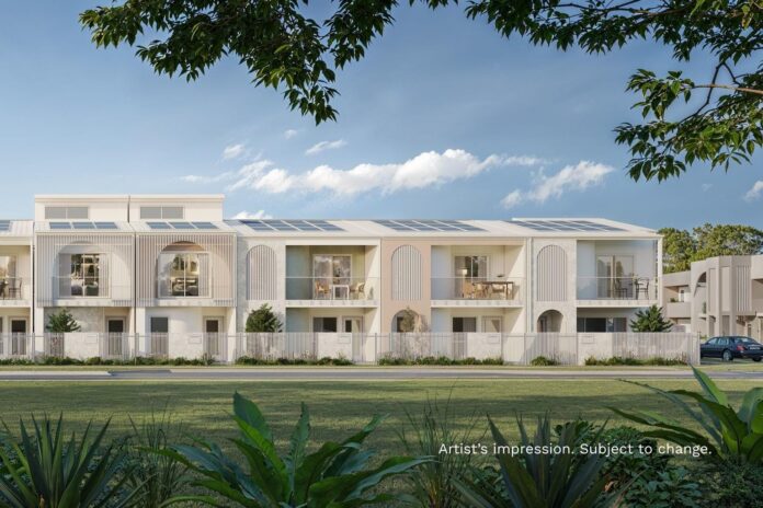 An artist's impression of homes at Ampére.