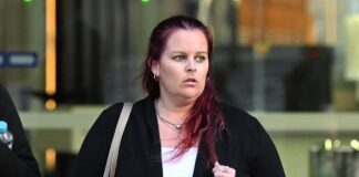 Tiana Howe outside the courthouse.