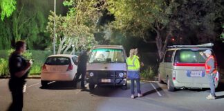 Illegally parked vehicles at Noosa.